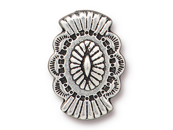 TierraCast Western Button - Antiqued Silver Plated (Each)