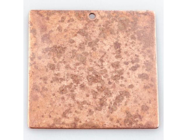 Vintaj Artisan Copper Blank, 29.5mm Square with Hole (pair)