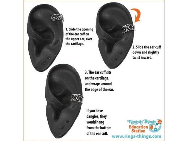 Sterling Silver Ear Cuff, Fairy (Each)