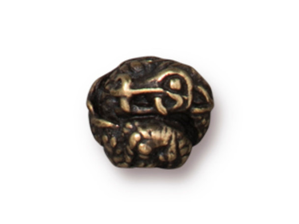 TierraCast Dragon Bead, 8mm - Antiqued Brass Plated (Each)