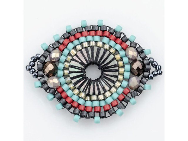32x27mm Beaded Connector, Small Radiant - Picnic (Each)