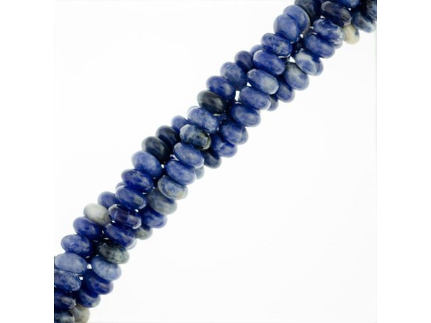 Sodalite Gemstone Beads, 8mm Rondelle with Large Hole (strand)