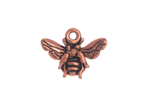TierraCast Honeybee Charm - Antiqued Copper Plated (Each)