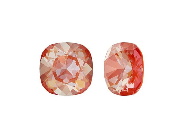 PRESTIGE 4470 Cushion Square Stone, 10mm -Crystal Orange Glow DeLite (Each)