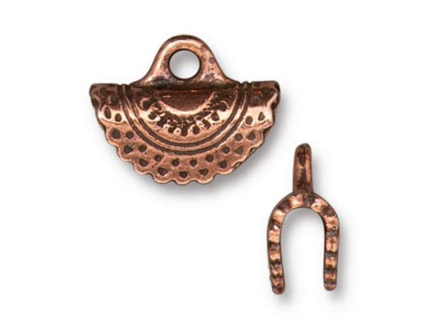 TierraCast Crescent Crimp End - Antiqued Copper Plated (Each)