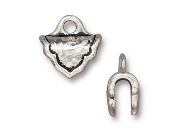 TierraCast Palace Crimp End - Antiqued Silver Plated (Each)