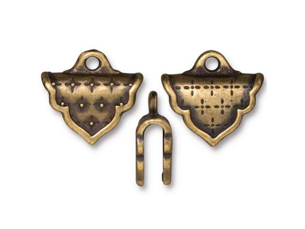 TierraCast Marrakesh Crimp End - Antiqued Brass Plated (Each)