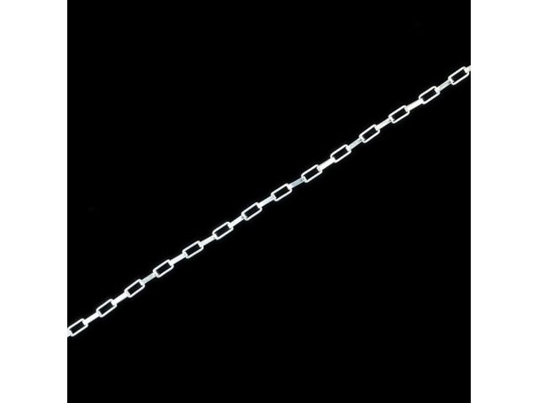 Sterling Silver Rectangle Cable Chain, Footage, 1.6mm (foot)