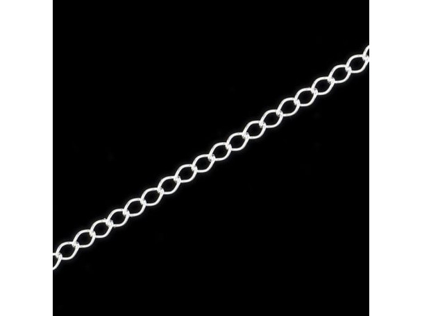 Sterling Silver Curb Chain, Footage, 2.3mm (foot)