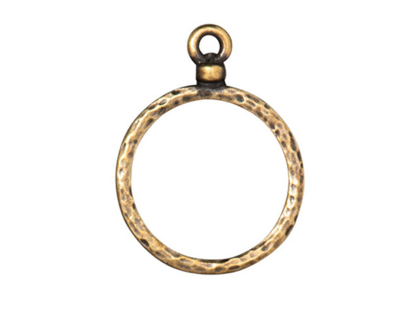 TierraCast 18mm Stitch-Around Hoop - Antiqued Brass Plated (Each)