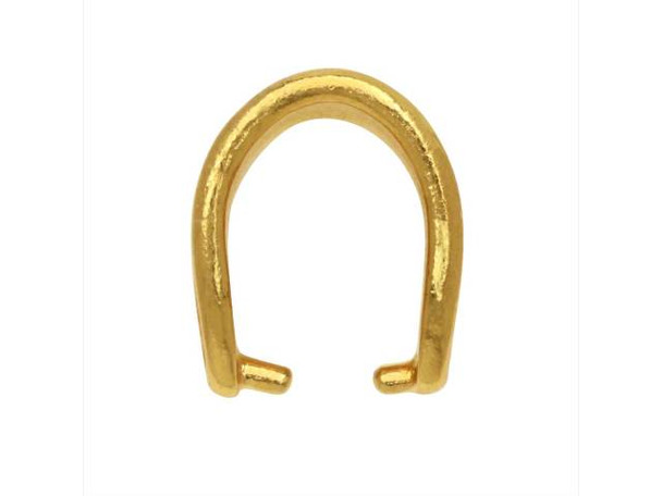15x9mm TierraCast Hammertone Pinch Bail - Gold Plated (Each)