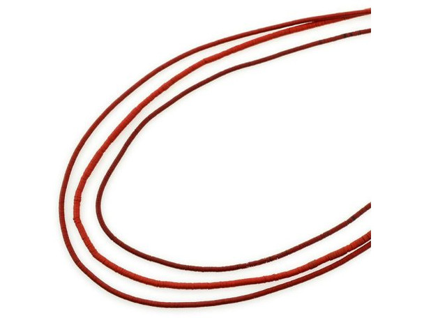 Trade Beads, Vinyl, Heishi, 3mm - Red - Special Purchase (strand)