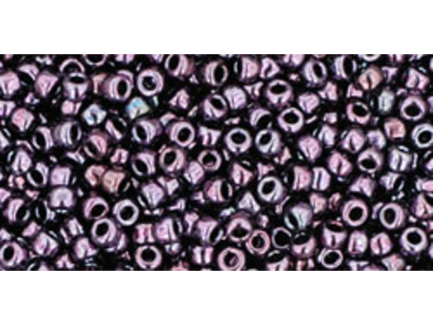 TOHO Glass Seed Bead, Size 11, 2.1mm, Metallic Amethyst Gun Metal (Tube)