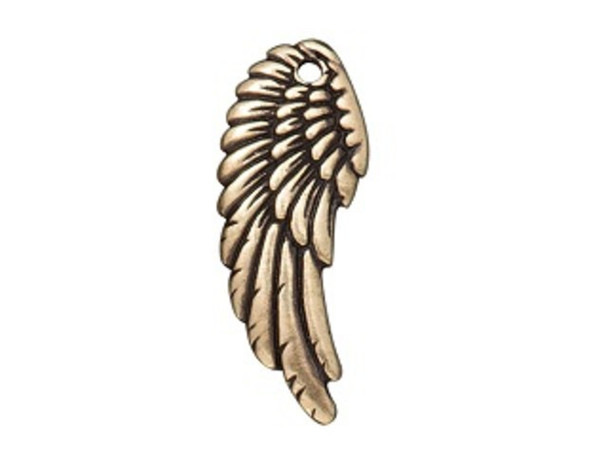 TierraCast Charm, Right Wing - Antiqued Brass Plated (Each)