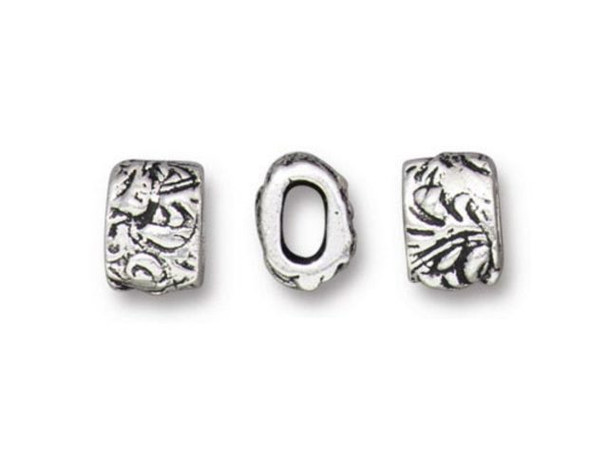 TierraCast Jardin Barrel Beads - Antiqued Silver Plated (Each)