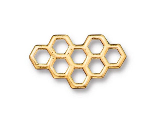 TierraCast Honeycomb Link - Antiqued Gold Plated (Each)