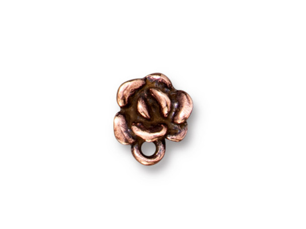 TierraCast Succulent Post Earring w Loop - Antiqued Copper Plated (pair)