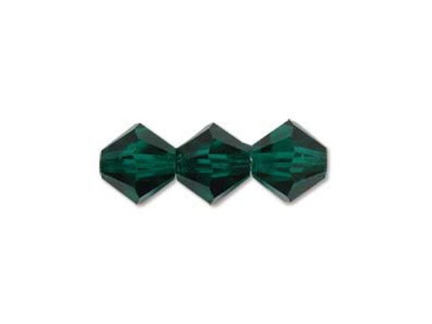 Preciosa Crystal Bicone Bead, 6mm - Emerald (72 pcs)