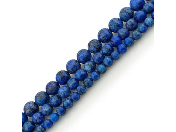 Crazy Lace Calcite 6mm Round Gemstone Beads, Blue (strand)