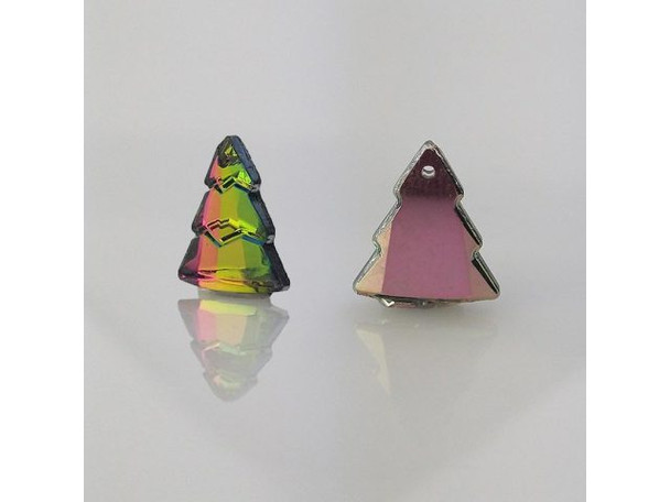 Glass Tree Pendant, 15x13mm - Crystal Vitrail Medium (each)