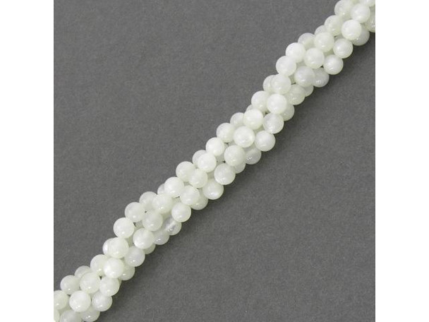 White Moonstone 6mm Round Gemstone Beads #21-886-045-01