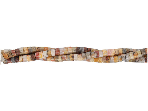 Crazy Lace Agate 2x4mm Gemstone Heishi Beads (strand)