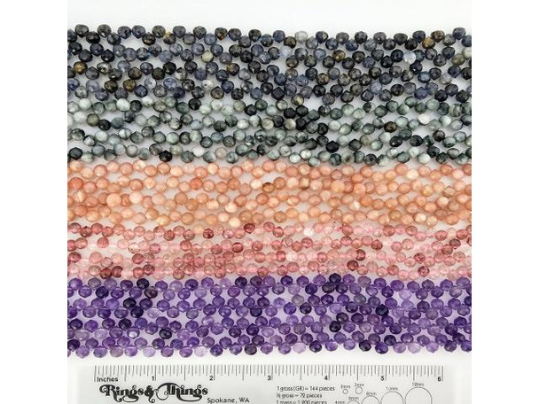 Amethyst Top Drilled Diamond Cut 6mm Teardrop Gemstone Beads (strand)