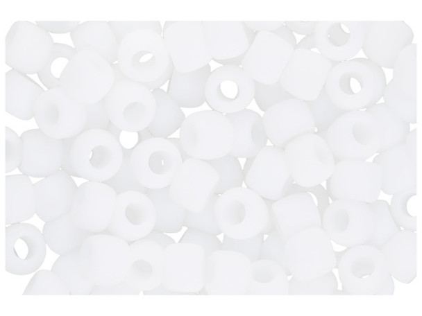 TOHO Glass Seed Bead, Size 6, Opaque-Frosted White (Tube)