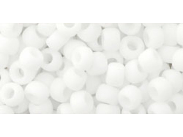 TOHO Glass Seed Bead, Size 6, Opaque-Frosted White (Tube)