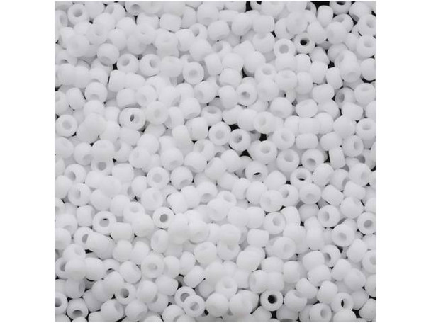 TOHO Glass Seed Bead, Size 11, 2.1mm, Opaque-Frosted White (Tube)