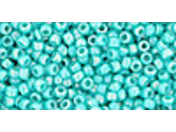 TOHO Glass Seed Bead, Size 11, 2.1mm, Opaque-Rainbow Turquoise (Tube)