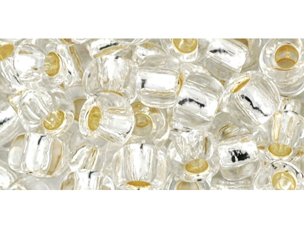 TOHO Glass Seed Bead, Size 3, Silver-Lined Crystal (Tube)