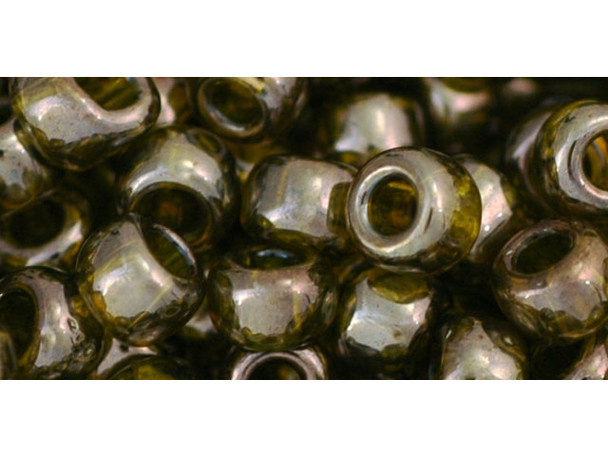 TOHO Glass Seed Bead, Size 3, Gold-Lustered Green Tea (Tube)