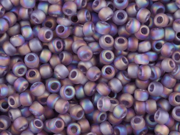 TOHO Glass Seed Bead, Size 6, Transparent Rainbow Frosted Lt Tanzanite (Tube)