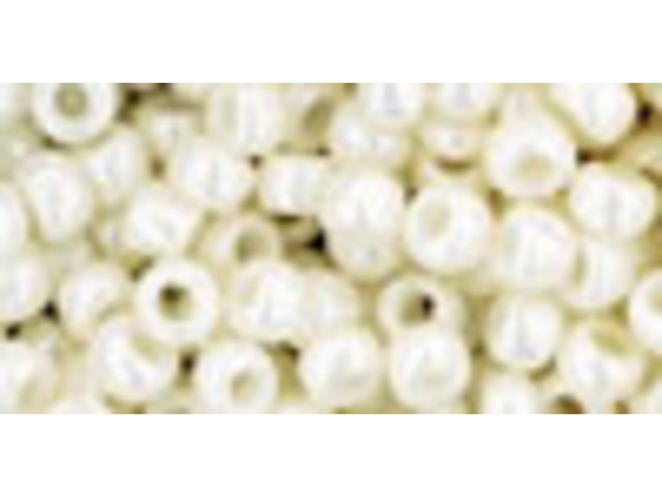 TOHO Glass Seed Bead, Size 6, Opaque-Lustered Navajo White (Tube)