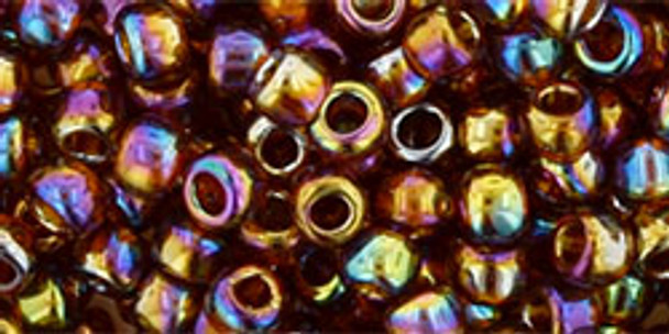 TOHO Glass Seed Bead, Size 6, Transparent-Rainbow Smoky Topaz (tube)