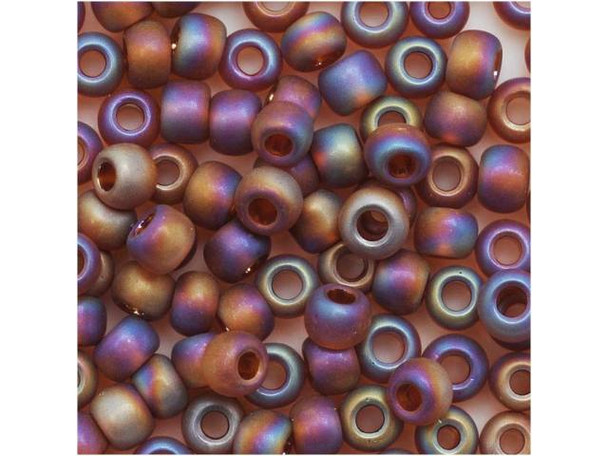TOHO Glass Seed Bead, Size 6, Transparent-Rainbow Frosted Smoky Topaz (Tube)