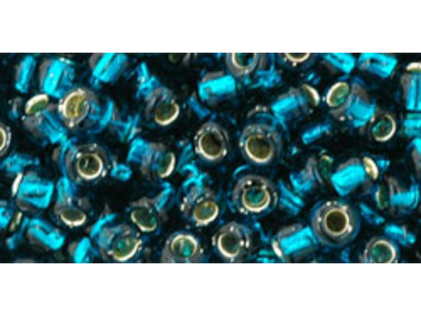 TOHO Glass Seed Bead, Size 6, Silver-Lined Teal (Tube)