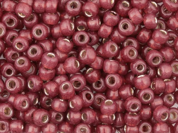 TOHO Glass Seed Bead, Size 6, Silver-Lined Milky Pomegranate (Tube)