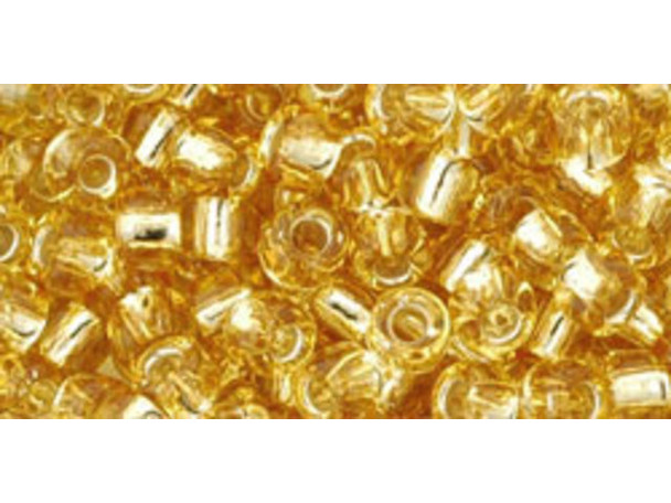 TOHO Glass Seed Bead, Size 6, Silver-Lined Lt Topaz (Tube)
