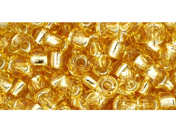 TOHO Glass Seed Bead, Size 6, Silver-Lined Lt Topaz (Tube)