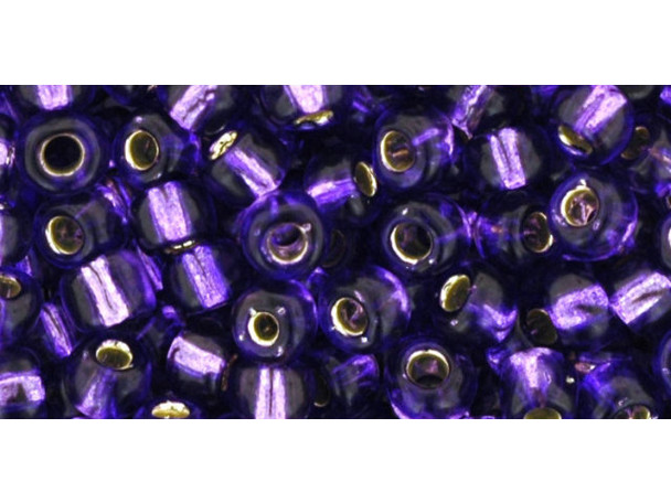 TOHO Glass Seed Bead, Size 6, Silver-Lined Purple (Tube)