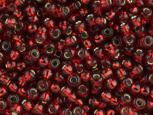 TOHO Glass Seed Bead, Size 6, Silver-Lined Garnet (Tube)