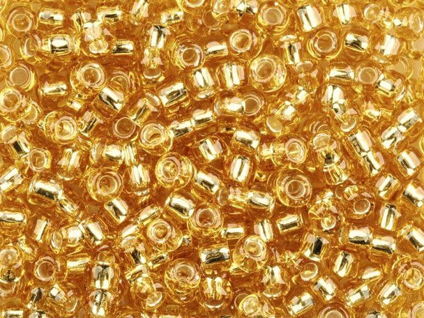 TOHO Glass Seed Bead, Size 6, Silver-Lined Med Topaz (Tube)