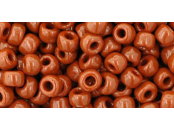 TOHO Glass Seed Bead, Size 6, Opaque Terra Cotta (Tube)