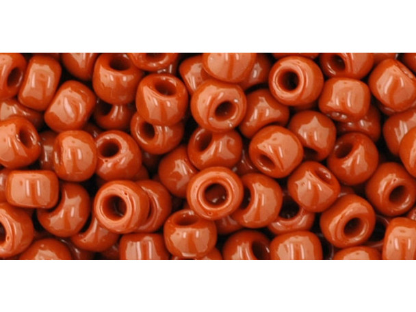 TOHO Glass Seed Bead, Size 6, Opaque Terra Cotta (Tube)
