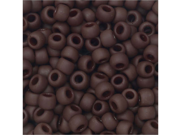 TOHO Glass Seed Bead, Size 6, Opaque-Frosted Oxblood (Tube)