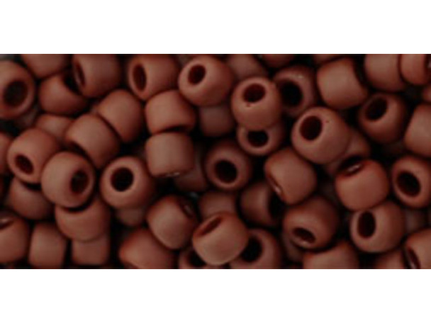 TOHO Glass Seed Bead, Size 6, Opaque-Frosted Oxblood (Tube)