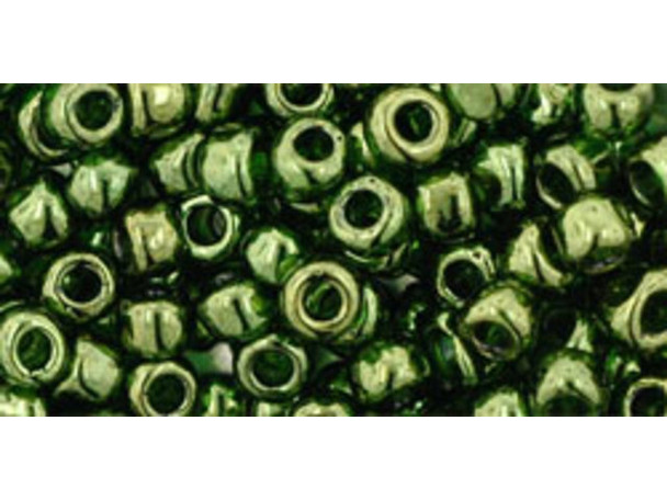 TOHO Glass Seed Bead, Size 6, Gold-Lustered Fern (Tube)