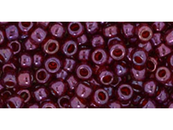 TOHO Glass Seed Bead, Size 6, Gold-Lustered Raspberry (Tube)